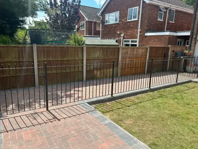 Brindle block paving patio in Dudley