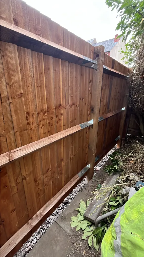 Heavy-duty closeboard timber fencing installation in Stourton DY7