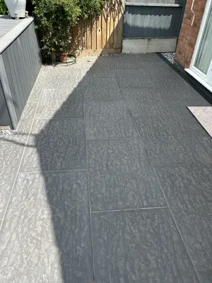 Porcelain patio constructed in dudley