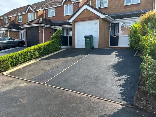 Heavy-duty tarmac driveway with block-paved edges in Sedgley West Midlands